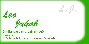 leo jakab business card